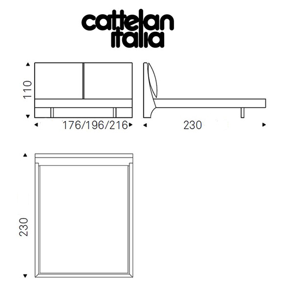 Cattelan Italia LUKAS Bett mit Softlederbezug