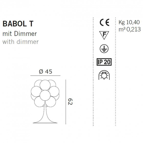 De Majo BABOL T Tisch- oder Bodenleuchte