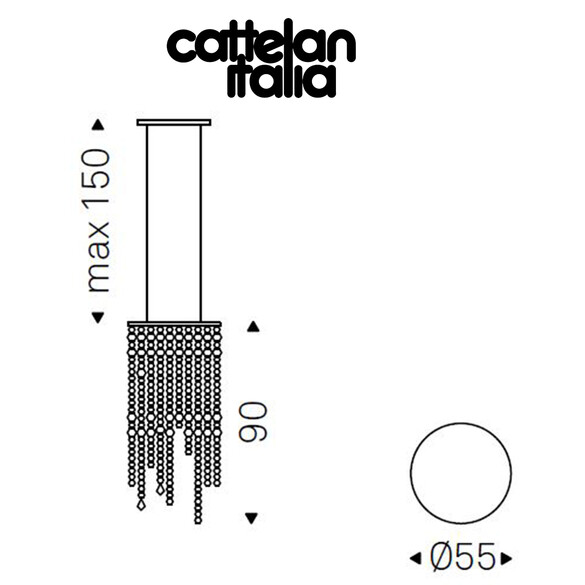 Cattelan Italia VENEZIA Kristall Hngeleuchte  55 cm
