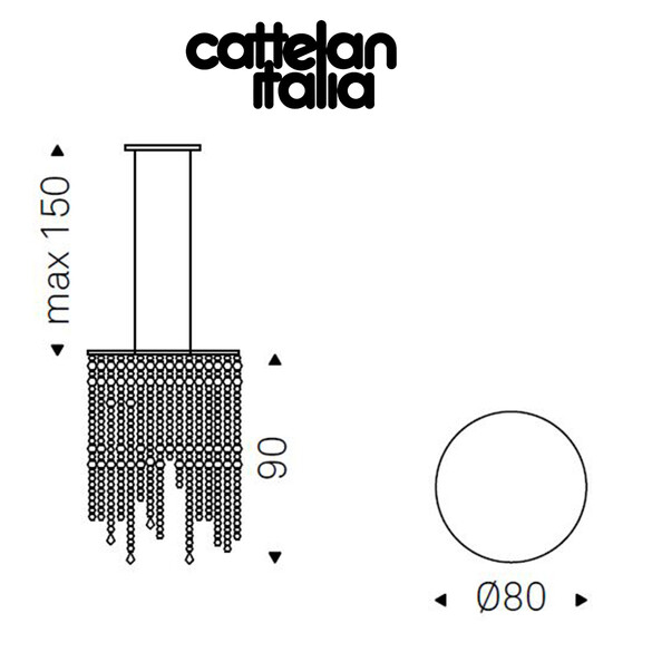 Cattelan Italia VENEZIA Kristall Hängeleuchte Ø 80 cm