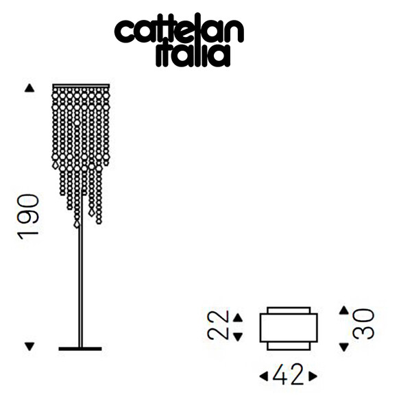 Cattelan Italia VENEZIA Kristall Stehleuchte 190 cm