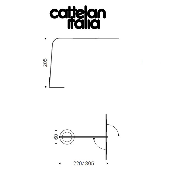 Cattelan Italia STEALTH verstellbare LED-Bogenleuchte