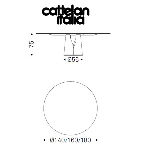 Cattelan Italia GIANO runder Esstisch mit Holzplatte