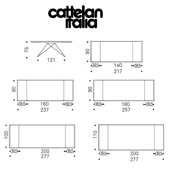 Cattelan Italia PREMIER WOOD DRIVE ausziehbarer Esstisch