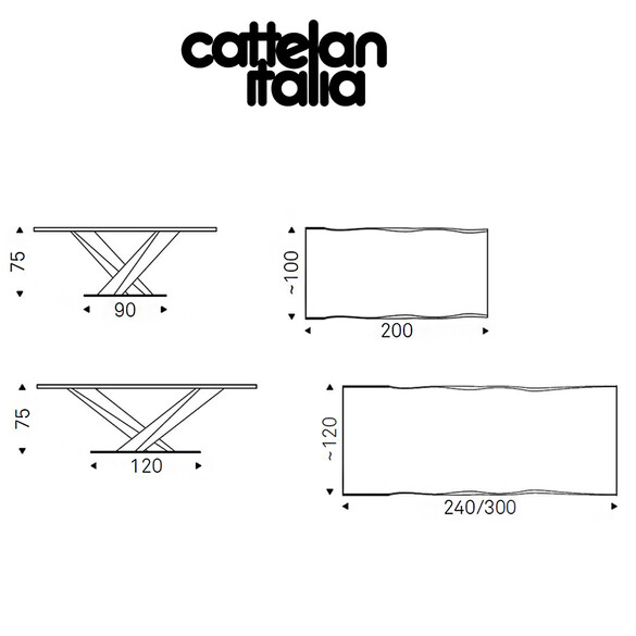 Cattelan Italia STRATOS WOOD Esstisch mit unregelmigen Kanten (S)
