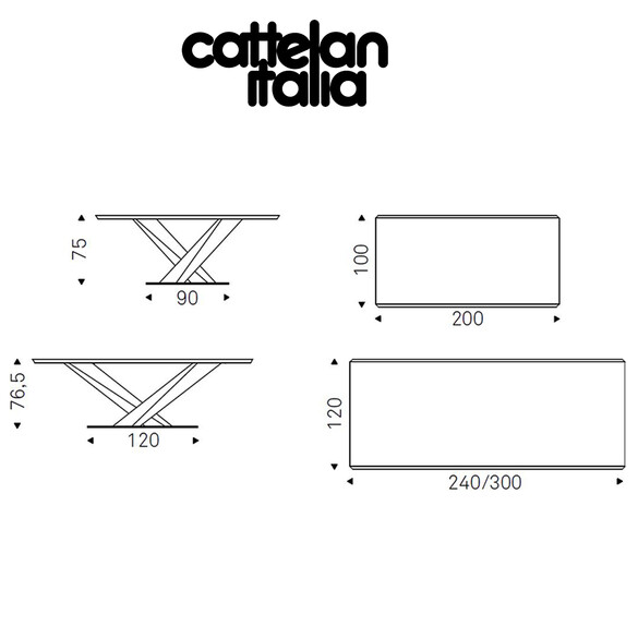 Cattelan Italia STRATOS WOOD Esstisch mit schrägen Kanten (A)
