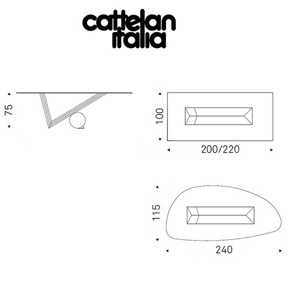 Cattelan Italia VALENTINO Esstisch mit Steinzylinder