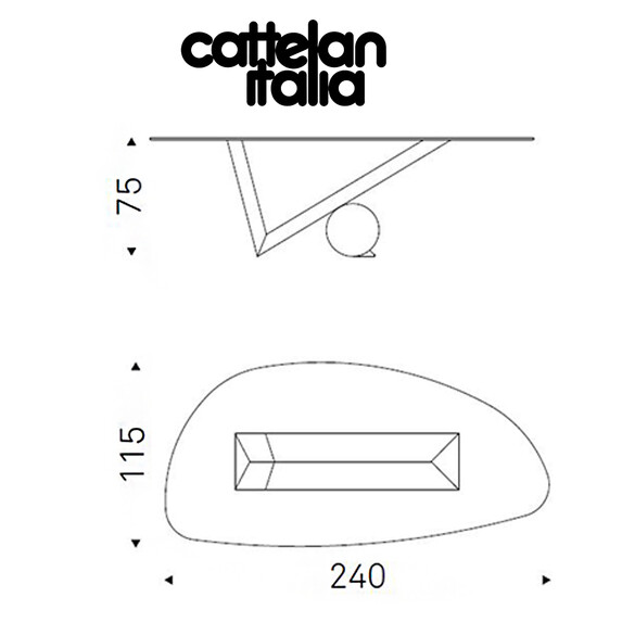 Cattelan Italia VALENTINOX Esstisch mit Steinzylinder