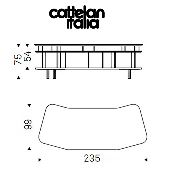Cattelan Italia WALL STREET Schreibtisch mit Keramikplatte