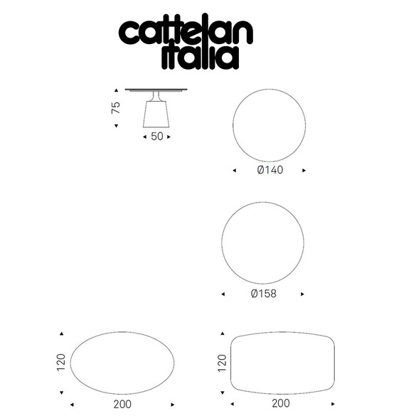 Cattelan Italia YODA KERAMIK Esstisch mit Keramikplatte