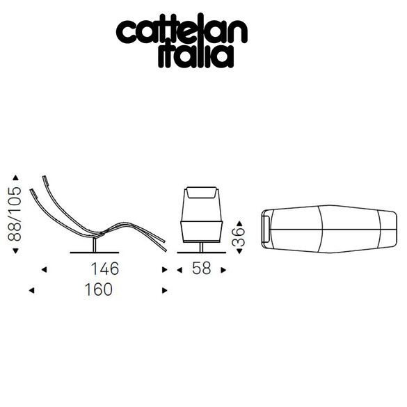 Cattelan Italia CASANOVA dreh- und verstellbare Chaiselongue
