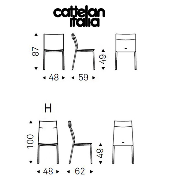 Cattelan Italia ISABEL Stuhl ohne Armlehnen