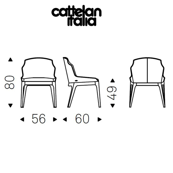 Cattelan Italia MUSA Stuhl ohne Armlehnen