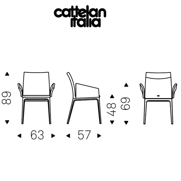 Cattelan Italia ARCADIA Stuhl mit Armlehnen