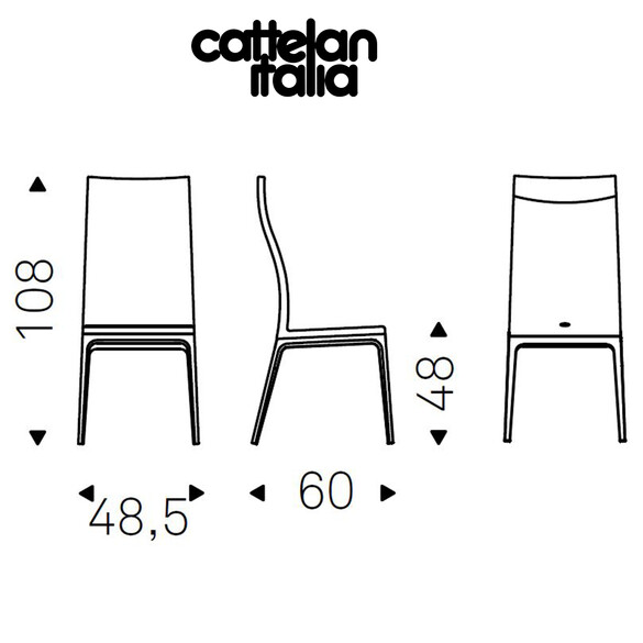 Cattelan Italia ARCADIA Stuhl mit hoher Rückenlehne