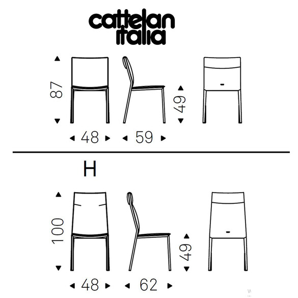 Cattelan Italia ISABEL ML Stuhl ohne Armlehnen