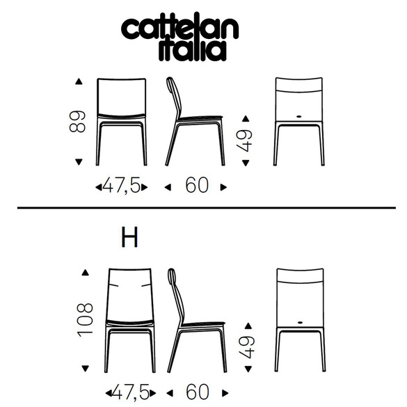 Cattelan Italia SOFIA Stuhl ohne Armlehnen