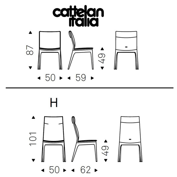 Cattelan Italia TOSCA Stuhl ohne Armlehnen