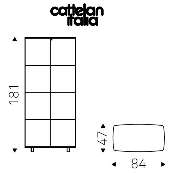 Cattelan Italia CONCERTO Vitrine mit Kernleder