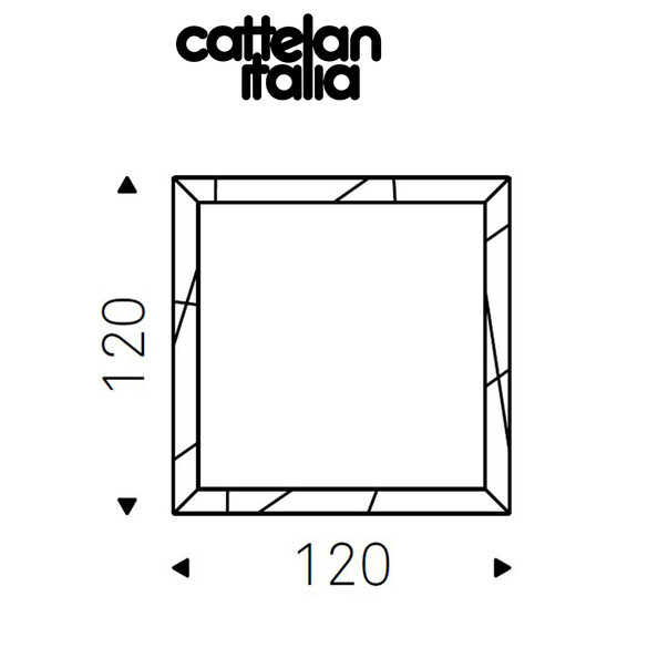 Cattelan Italia TAXEDO Wandspiegel 120x120 cm mit Lederbezug