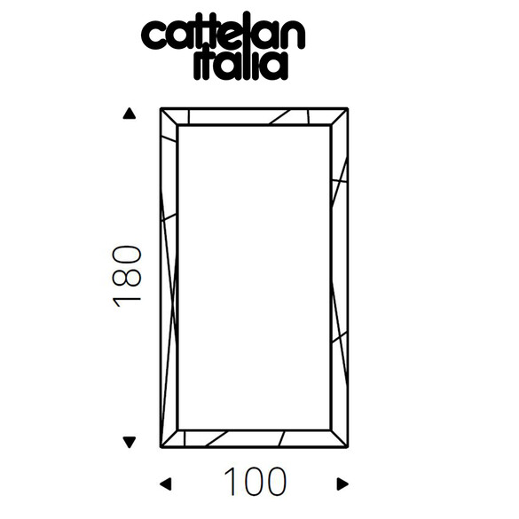 Cattelan Italia TAXEDO Wandspiegel 180x100 cm mit Lederbezug