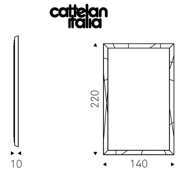 Cattelan Italia TAXEDO MAGNUM Wandspiegel 220x140 cm mit Lederbezug