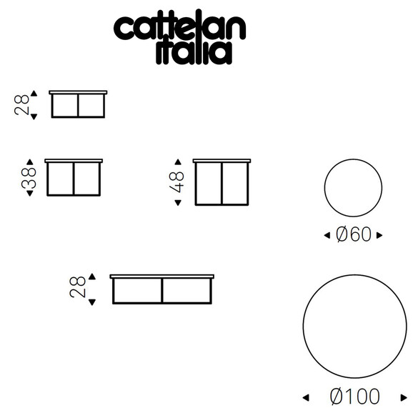 Cattelan Italia BILLY WOOD Couchtisch, verschiedene Größen