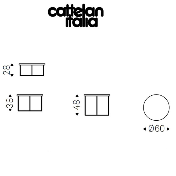 Cattelan Italia BILLY WOOD Couchtisch im 3-er Set