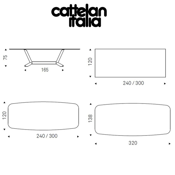 Cattelan Italia PLANER KERAMIK Esstisch mit Keramikplatte