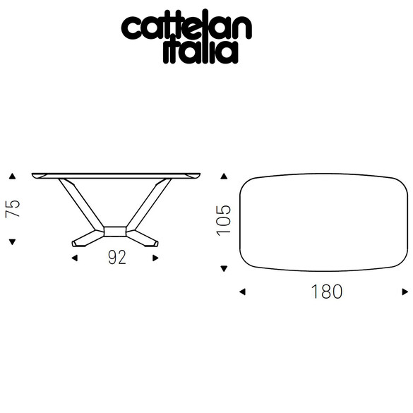 Cattelan Italia PLANER WOOD Esstisch 180x105 cm mit abgerundetem Profil