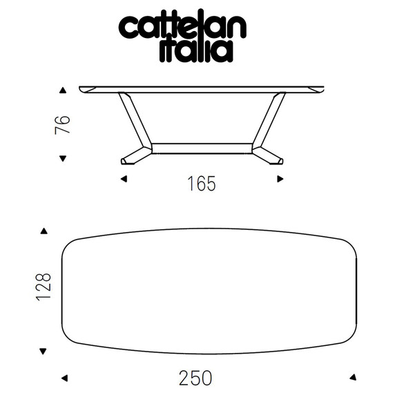 Cattelan Italia PLANER WOOD Esstisch 250x128 cm mit abgerundetem Profil