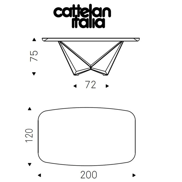 Cattelan Italia SKORPIO WOOD Esstisch 200x120 cm mit abgerundetem Profil