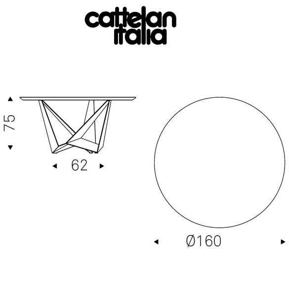 Cattelan Italia SKORPIO ROUND Esstisch  160 cm mit Holzplatte