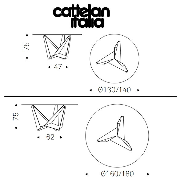 Cattelan Italia SKORPIO ROUND Esstisch mit Glasplatte