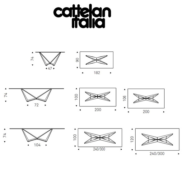 Cattelan Italia SKORPIO Esstisch mit Glasplatte