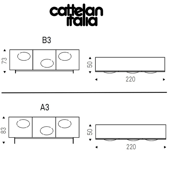 Cattelan Italia PARAMOUNT Anrichte 3-türig