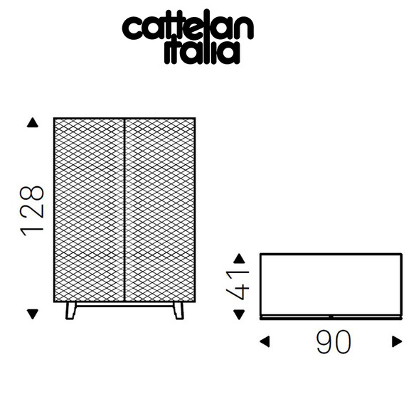 Cattelan Italia TIFFANY Anrichte mit Lederbezug