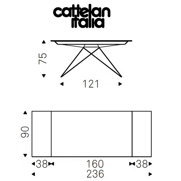 Cattelan Italia PREMIER KERAMIK DRIVE ausziehbarer Esstisch 160-236 cm