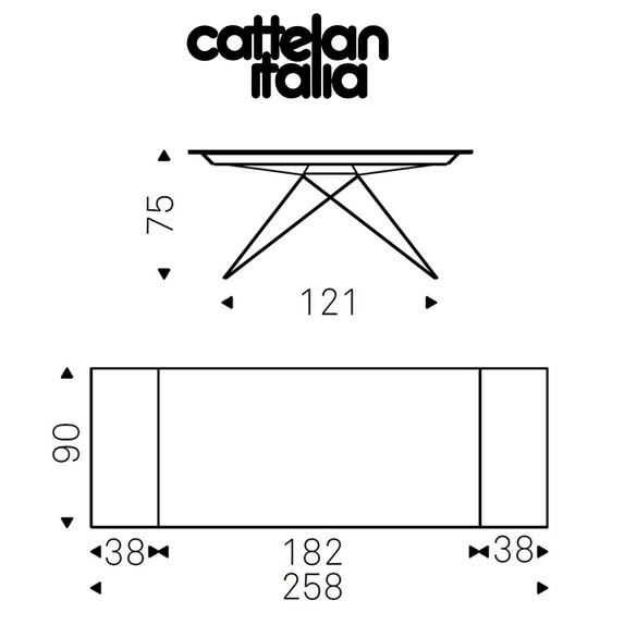 Cattelan Italia PREMIER KERAMIK DRIVE ausziehbarer Esstisch 182-258 cm