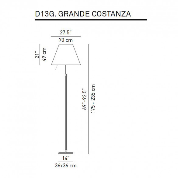 Luceplan GRANDE COSTANZA D13G Stehleuchte mit Ein/Aus-Schalter