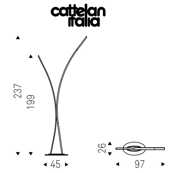 Cattelan Italia TWIN LED-Stehleuchte 237 cm