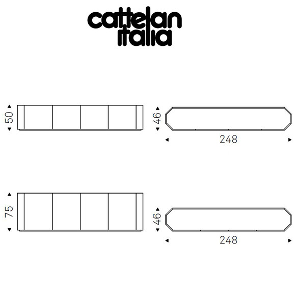 Cattelan Italia CHELSEA Anrichte in Titan 4-türig