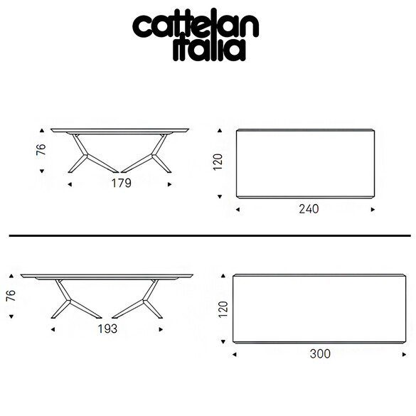 Cattelan Italia ATLANTIS WOOD Esstisch mit Holzplatte
