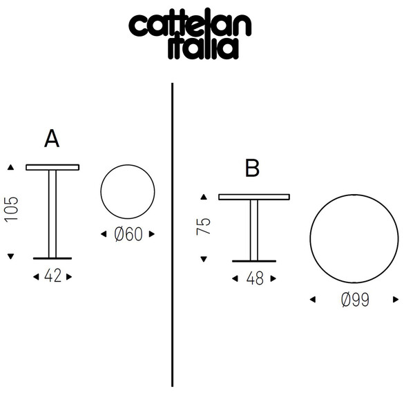 Cattelan Italia RIBOT KERAMIK BISTROT Tisch mit Keramikplatte