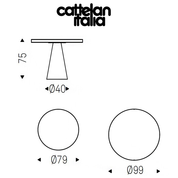 Cattelan Italia SATURNO KERAMIK BISTROT Tisch mit Keramikplatte