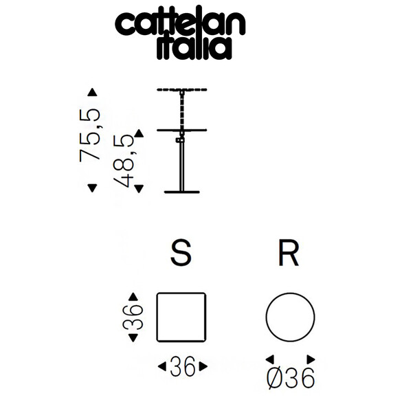 Cattelan Italia STEP höhenverstellbarer Beistelltisch