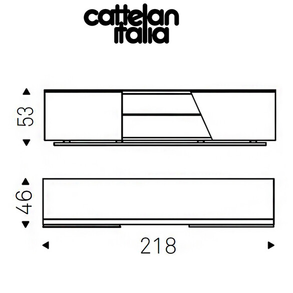 Cattelan Italia ASTON TV Sideboard mit Lederbezug