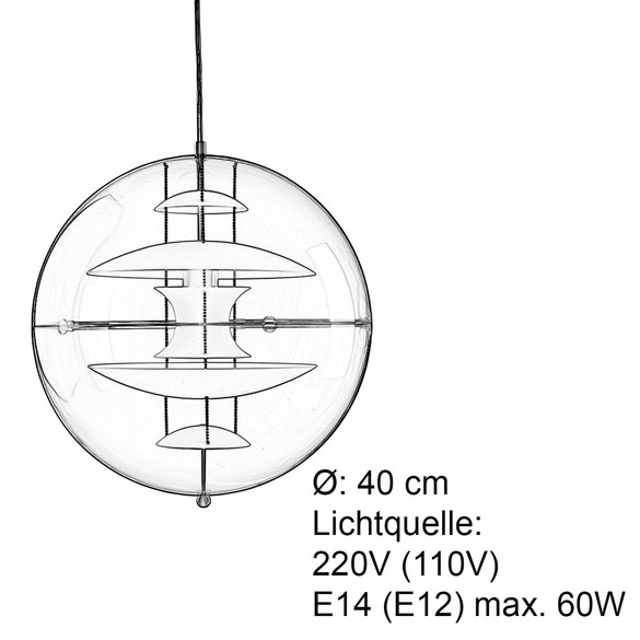 VERPAN Globe Glass SMALL Pendelleuchte Ø 40 cm - SONDERPREIS
