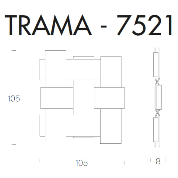 Tonin Casa TRAMA T7521 Spiegel 105x105 cm