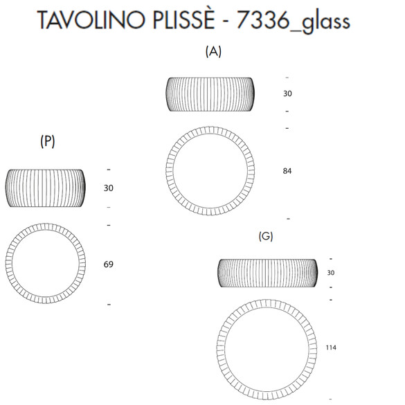 Tonin Casa PLISSE T7336G Couchtisch mit Glasplatte & Lederbezug